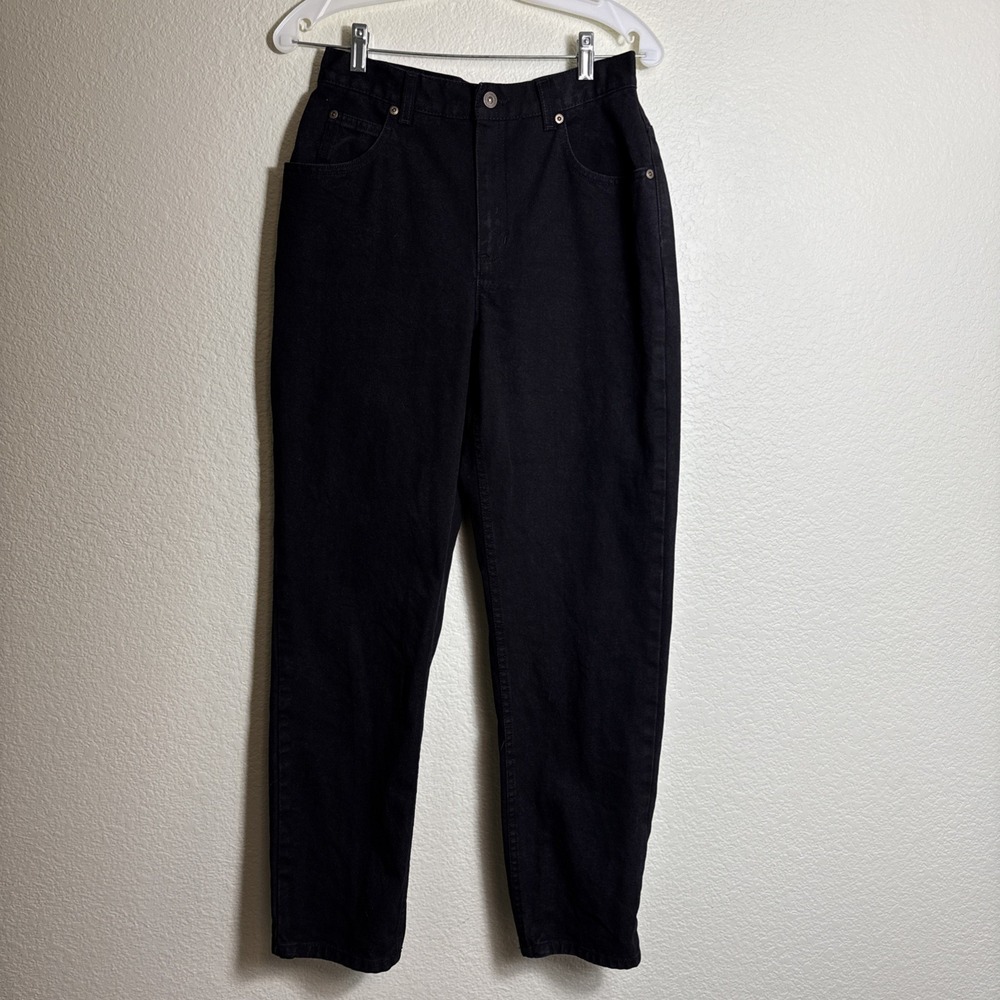 Liz Claiborne Black Jeans Denim Size 8S Classic Fit Tapered Have to Have Mom